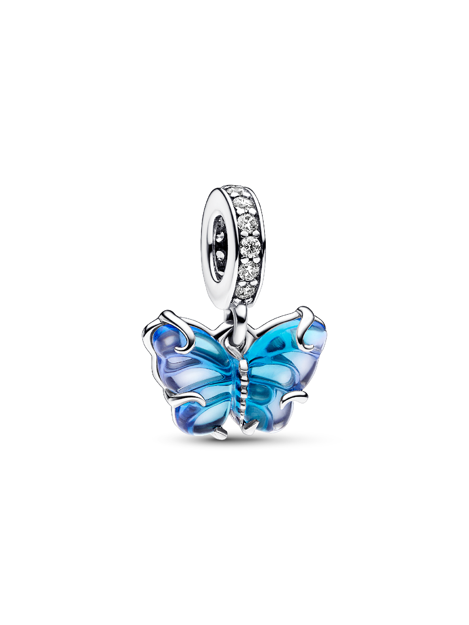 Blauer Murano-Glas Schmetterling Charm-Anhänger