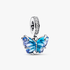 Blauer Murano-Glas Schmetterling Charm-Anhänger Blauer Murano-Glas Schmetterling Charm-Anhänger