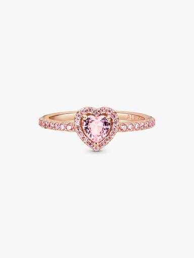 Bague Cœur Surélevé Scintillant