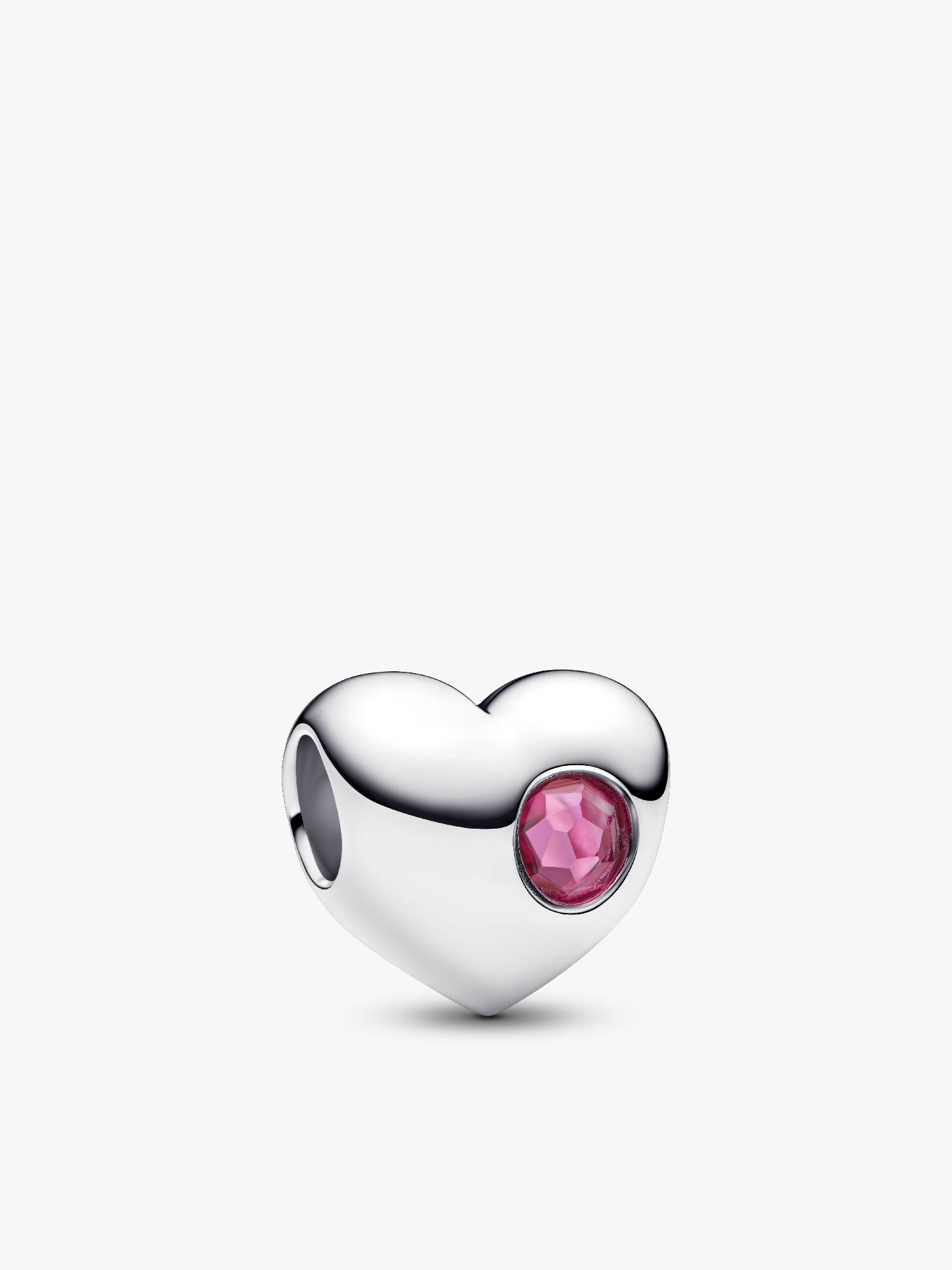 Charm Cuore con pietra rosa da incidere