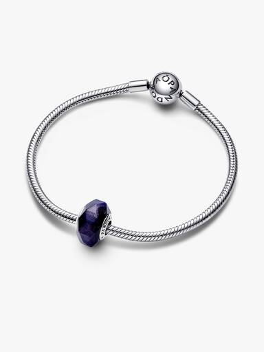 Facettiertes Blaues Murano-Glas-Charm