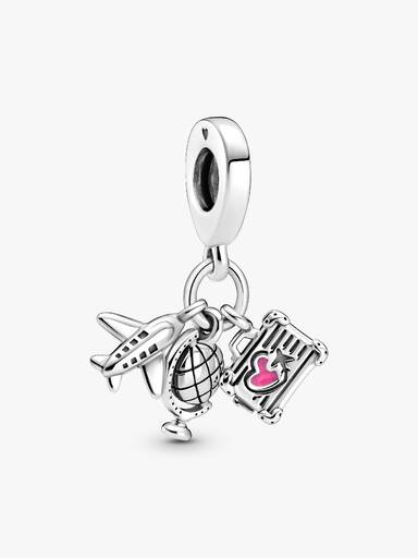 Charm Pendant Avion, Globe & Valise
