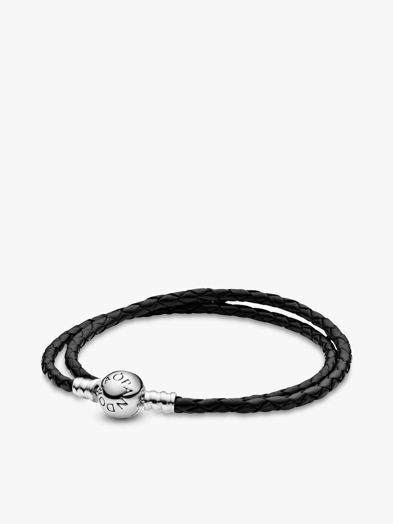 Doppeltes schwarzes Lederarmband