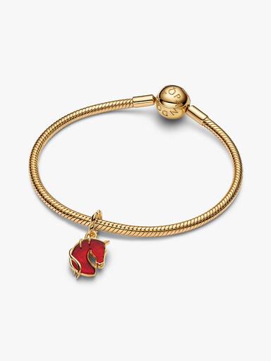 Rotes Feuerpferd Murano-Glas Charm-Anhänger