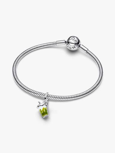 Charm pendente Matcha latte ghiacciato in vetro di Murano