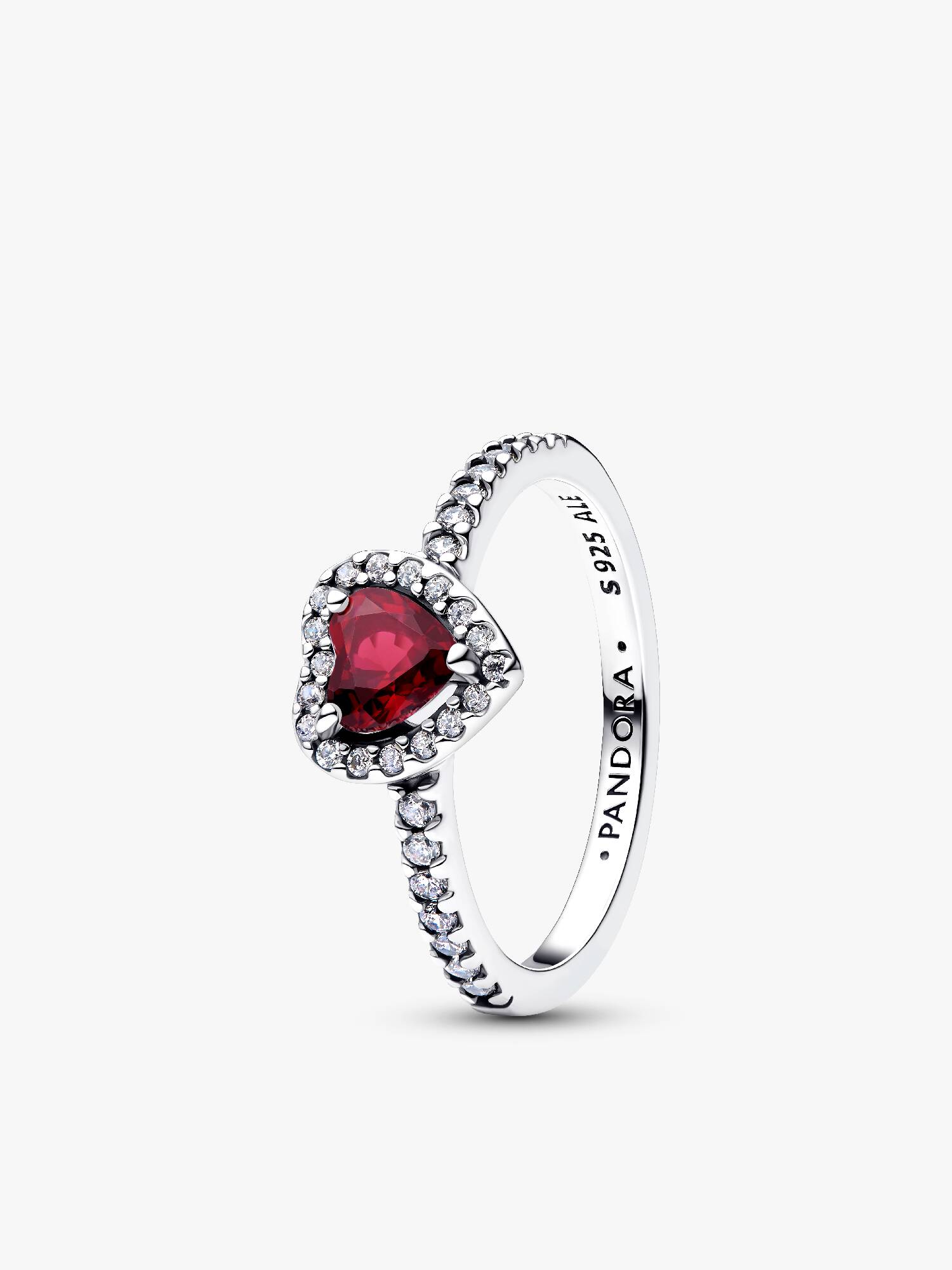 Erhabenes Fuchsiafarbenes Herz Ring