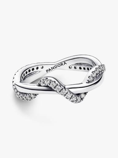 Funkelnde Verschlungene Welle Ring