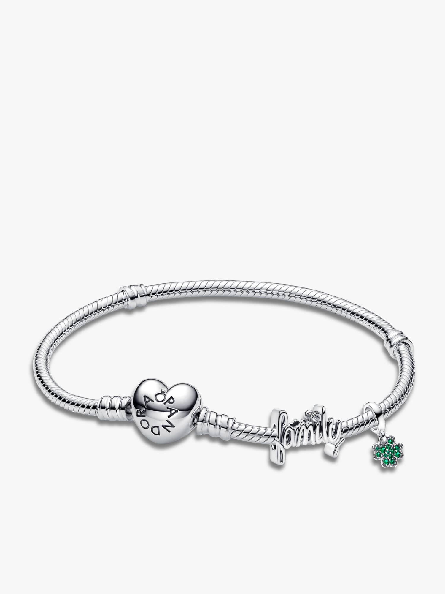 Sterling Silver Armband Set mit Glückscharm
