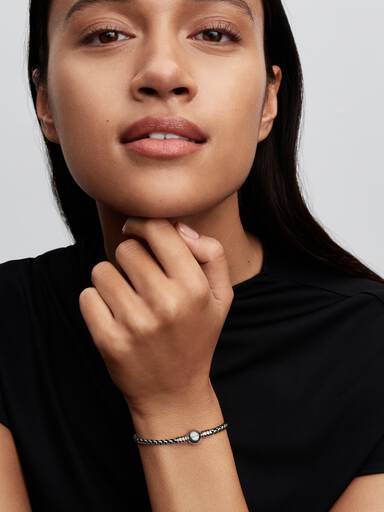 Schwarze Kordel Kastenkette Armband