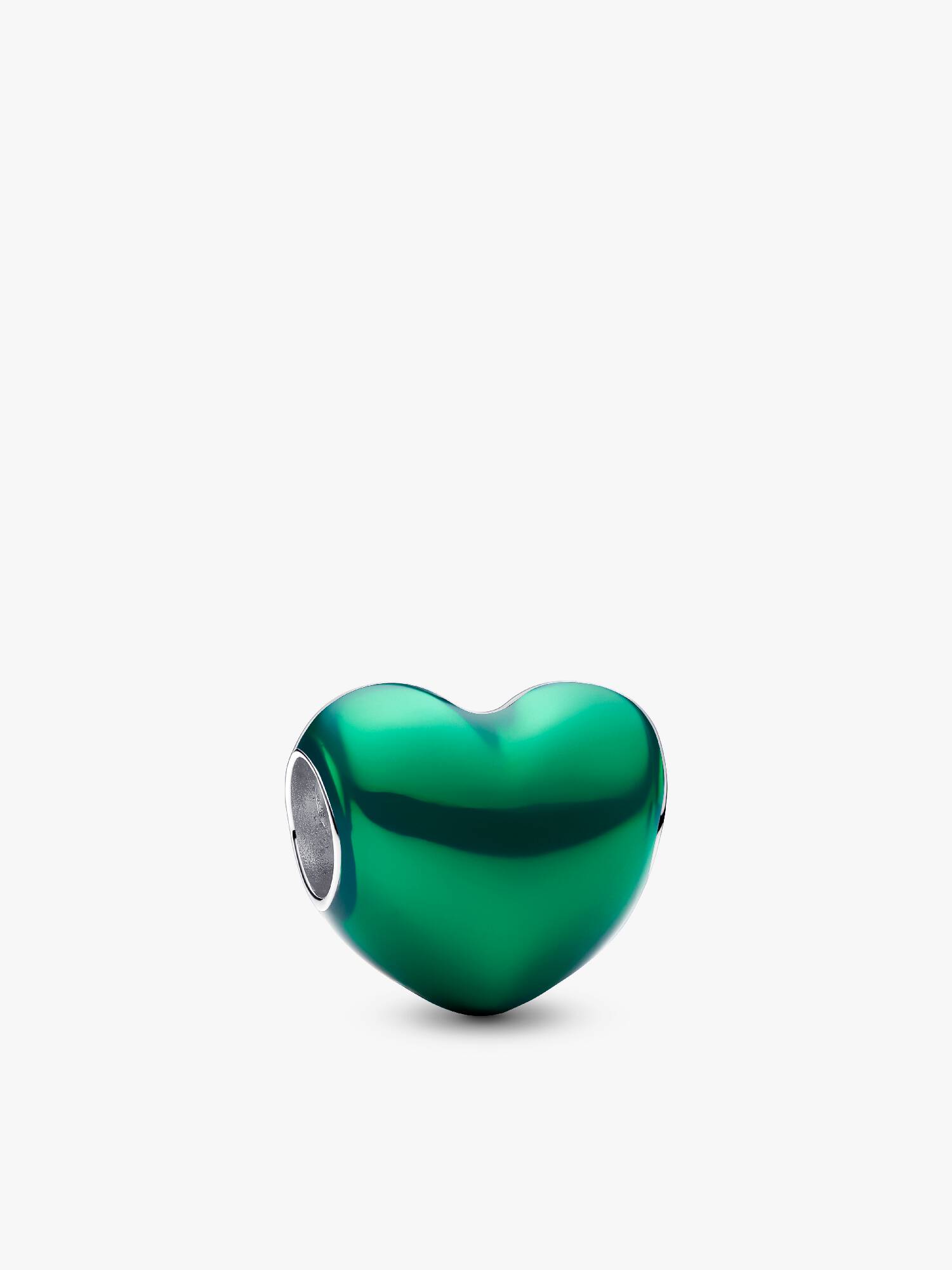 Charm Cuore verde metallizzato