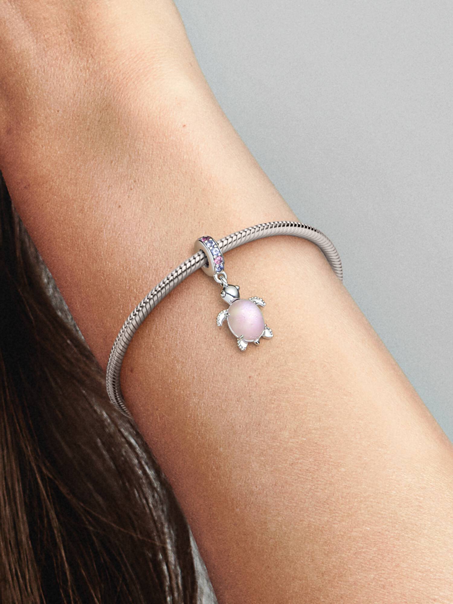 Charm pendente Tartaruga marina rosa in vetro di Murano