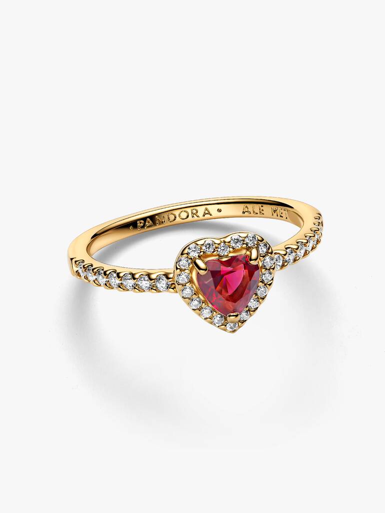 Anello con cuore rosso