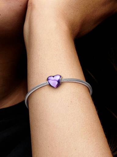 Charm Cœur Violet Métallique