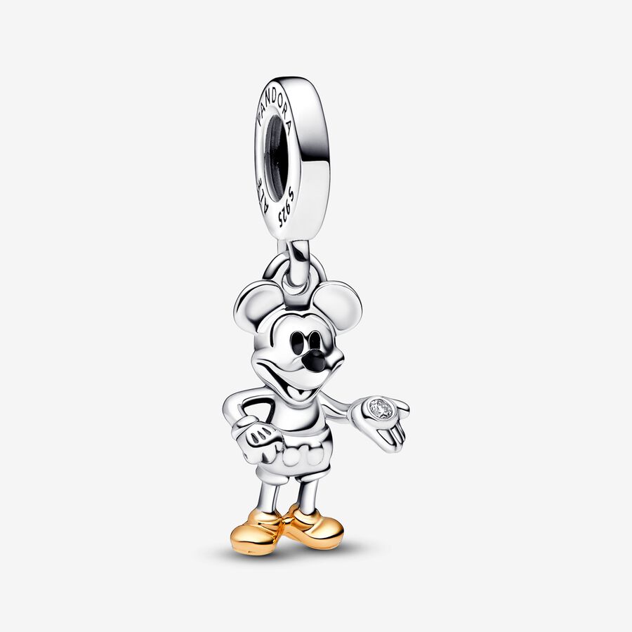 Disney, 100° anniversario, charm pendente Mickey Mouse con diamante creato in laboratorio image number 0