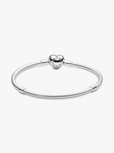 Funkelndes Herz & Schlangen-Gliederarmband