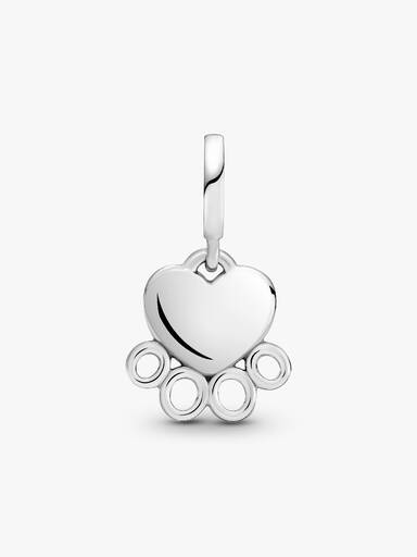 Herzen & Pfotenabdruck Charm-Anhänger