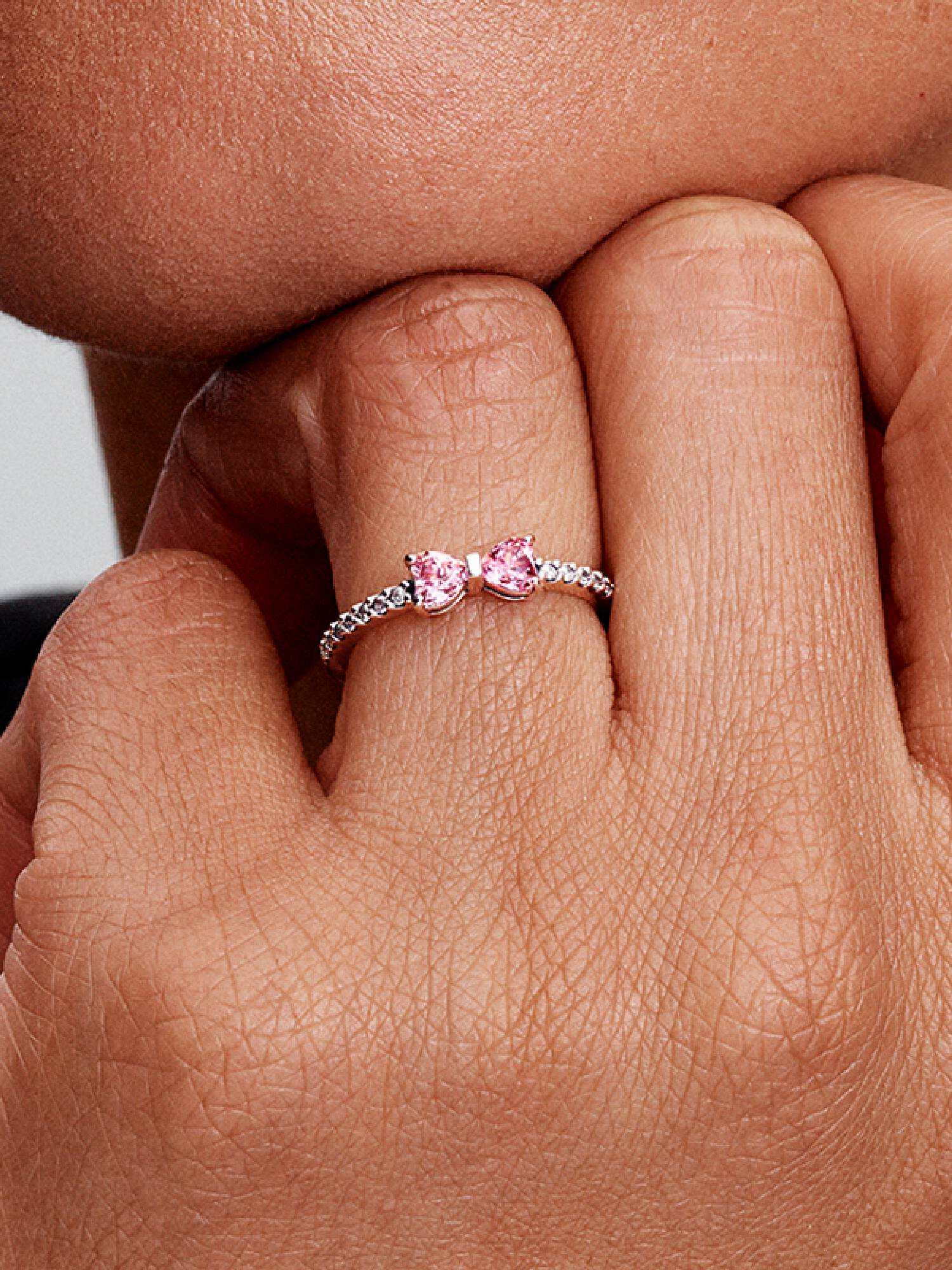 Anello Fiocco Luminoso Rosa