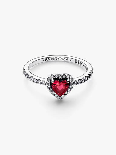 Anello con cuore rosso