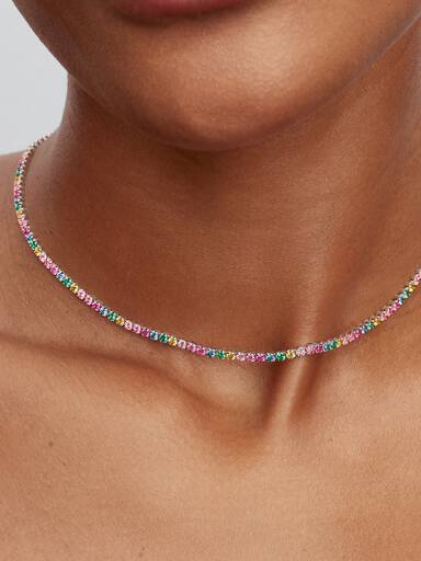 Collana Tennis Arcobaleno