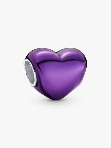 Charm Cœur Violet Métallique
