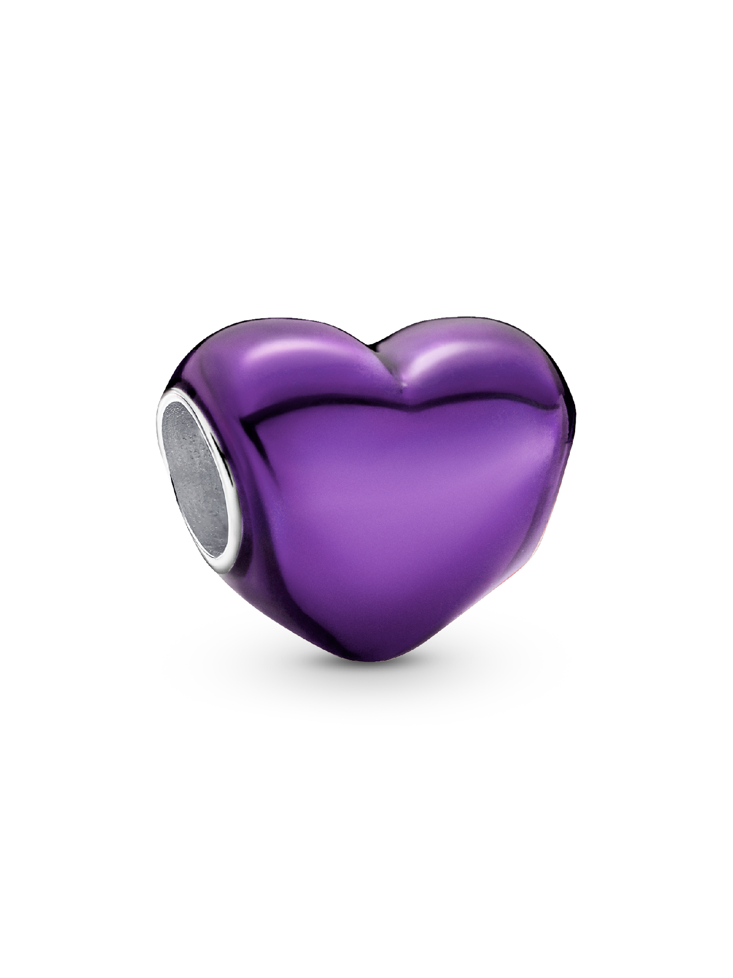 Violettes Metallic-Herz Charm