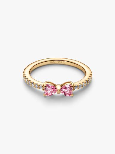 Bague Nœud Rose Scintillant
