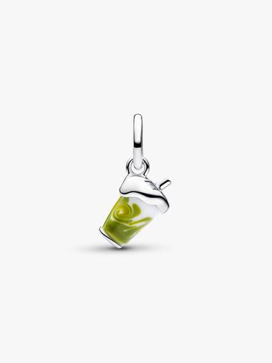 Charm pendente Matcha latte ghiacciato in vetro di Murano