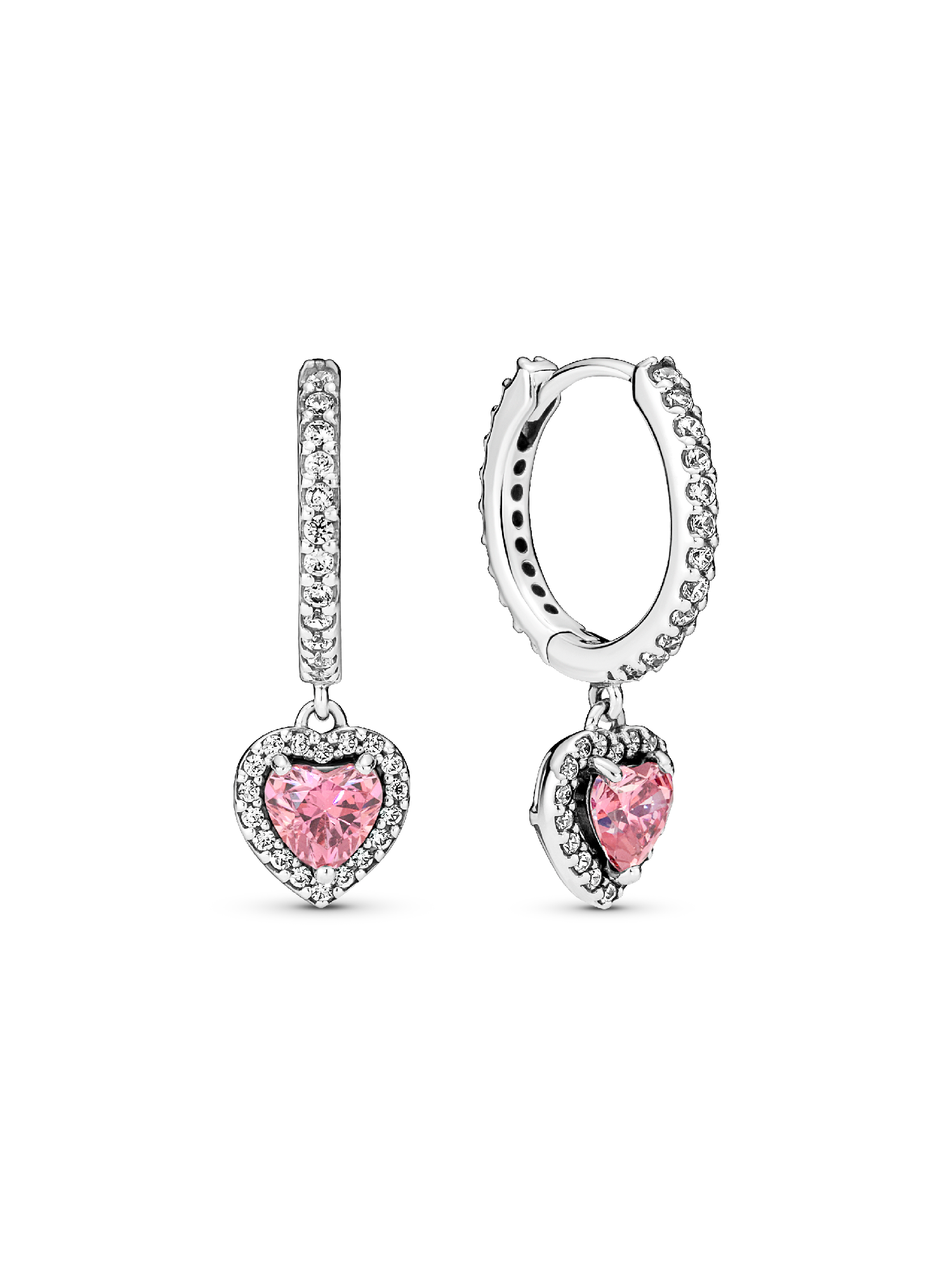 Funkelndes Strahlenkranz-Herz Ohrringe | Sterling-Silber | Pandora CH