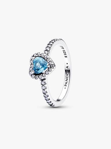 Anello Cuore azzurro in rilievo