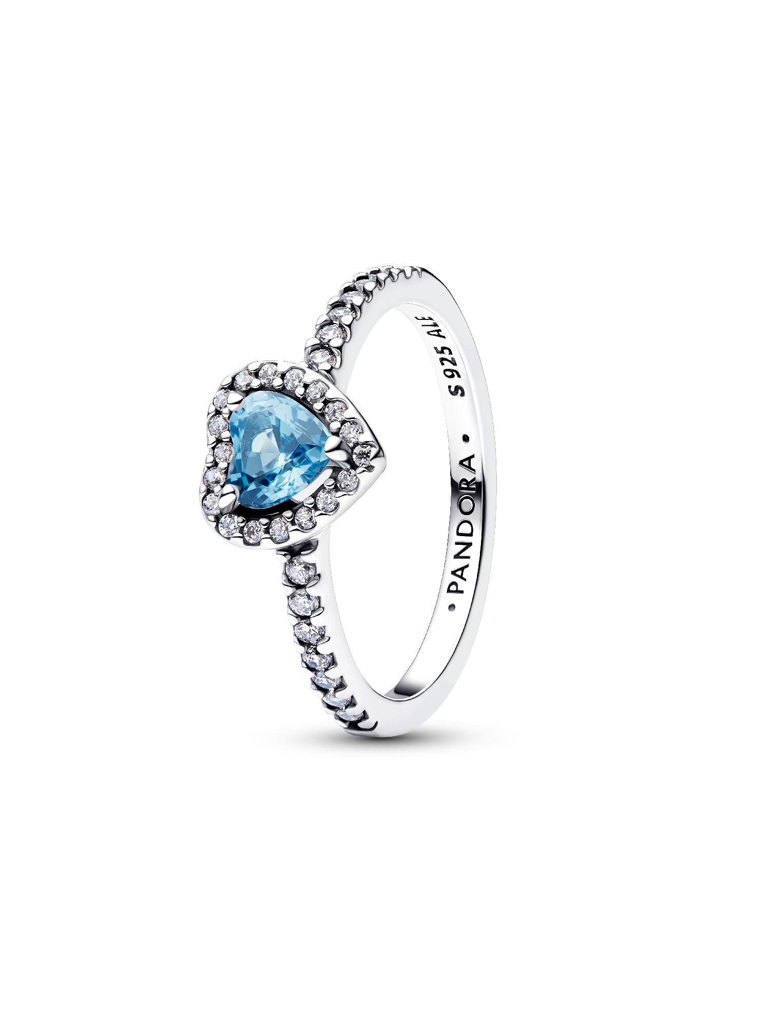 Erhabenes Hellblaues Herz Ring