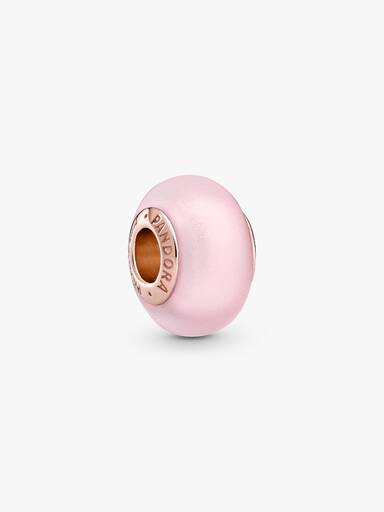 Charm in vetro di Murano rosa opaco