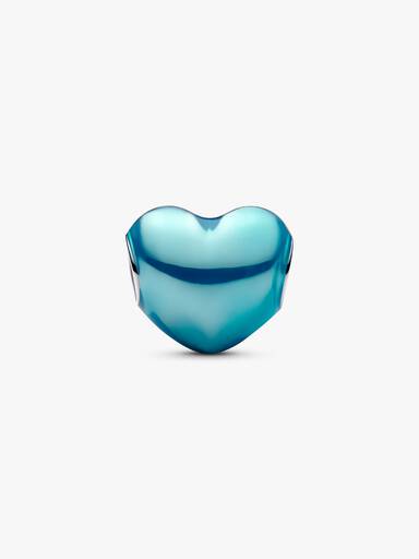 Charm Cuore azzurro metallizzato