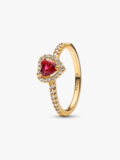Anello con cuore rosso
