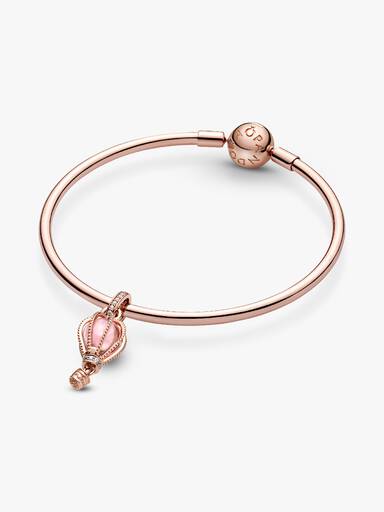 Charm Pendant Montgolfière Rose Scintillant