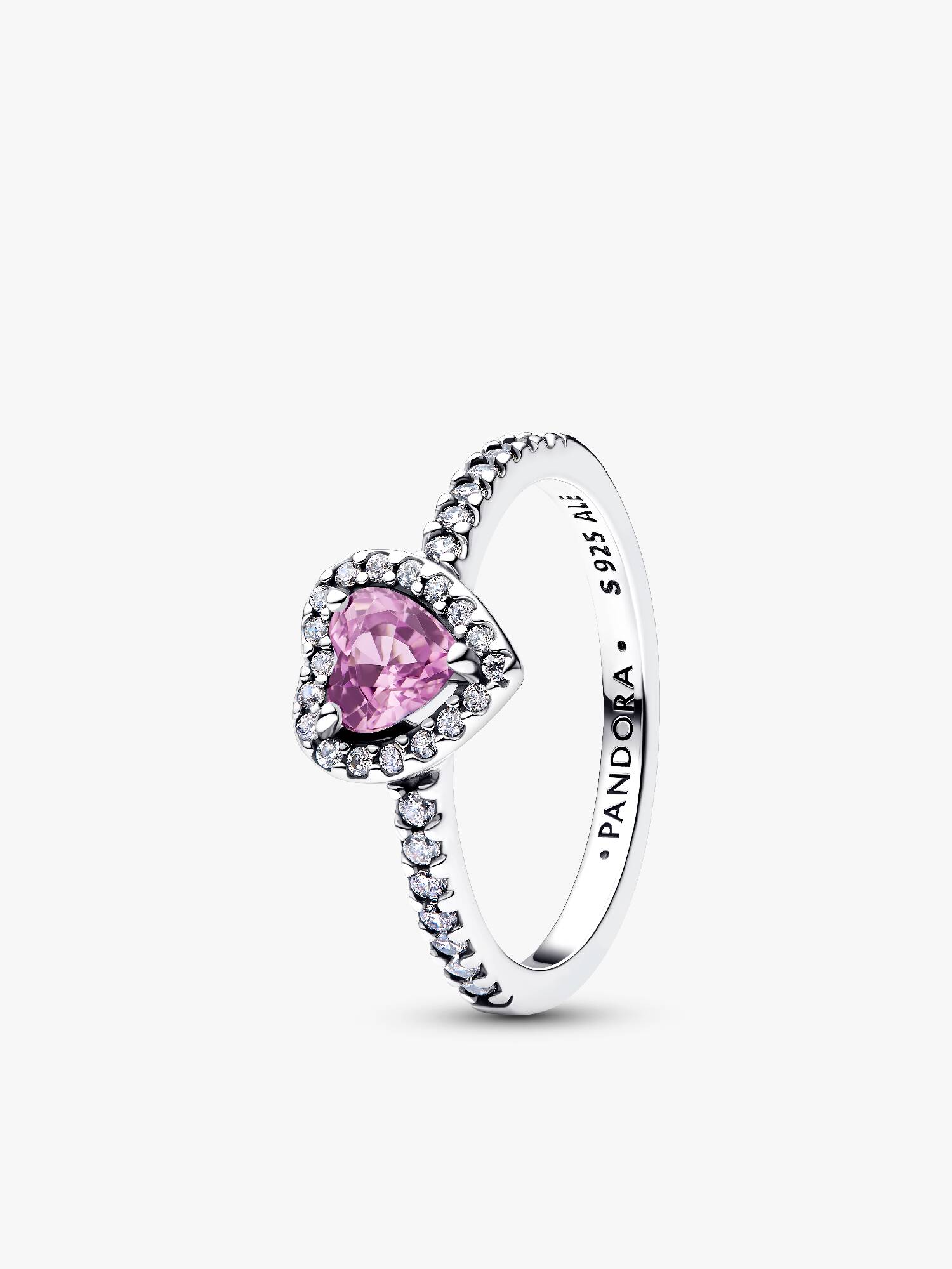 Erhabenes Hellviolettes Herz Ring