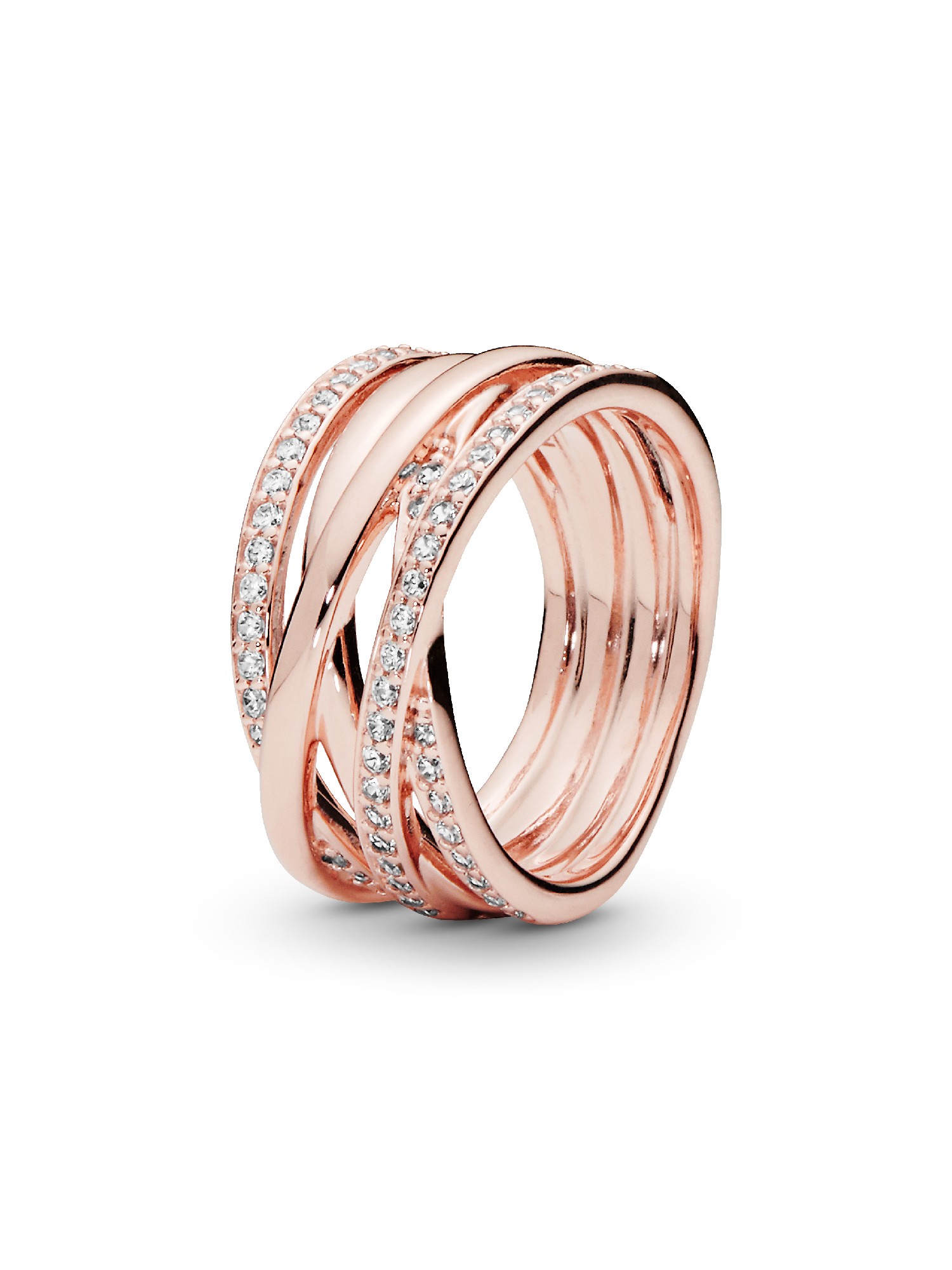 Funkelnde und Polierte Linien Ring