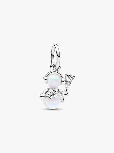 Charm Pendant Bonhomme de Neige Opalescent