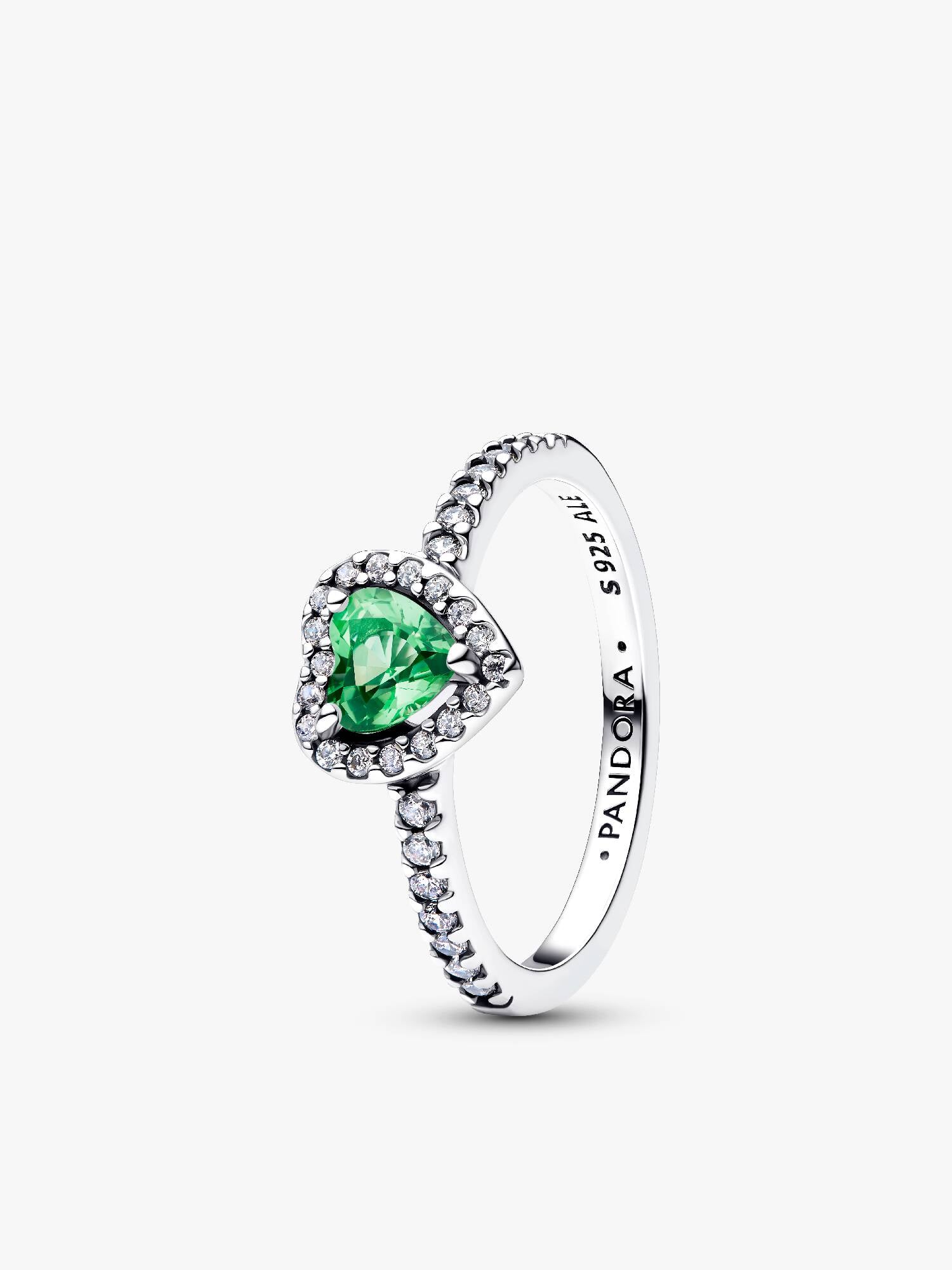 Erhabenes Mintgrünes Herz Ring
