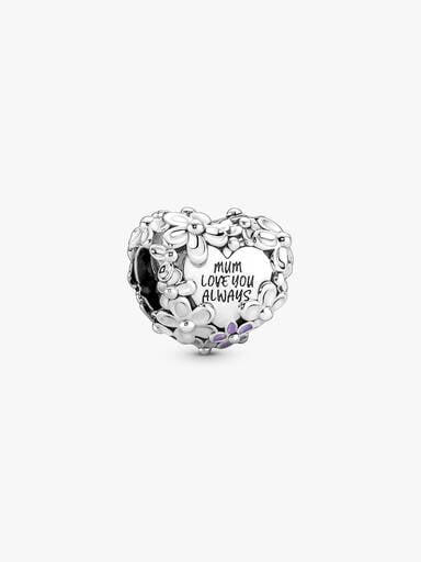 Charm a cuore Mum con margherite