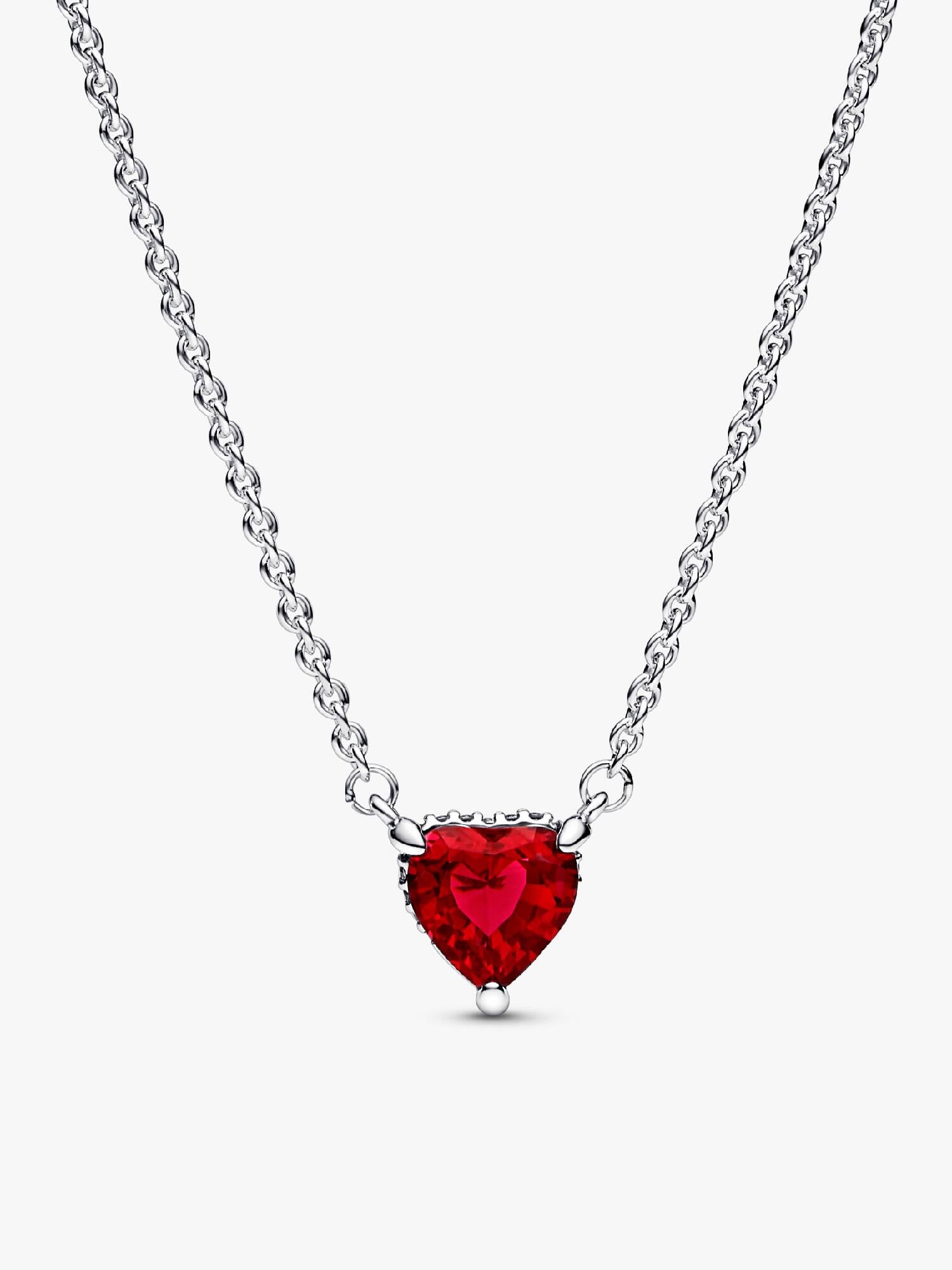 Funkelnder Herzförmiger Strahlenkranz Collier-Halskette