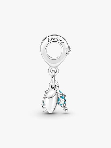 Charm Pendant Triple Poisson, Tortue de Mer & Conque