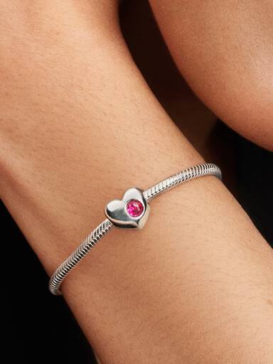 Charm Cœur Pierre Rose Gravable