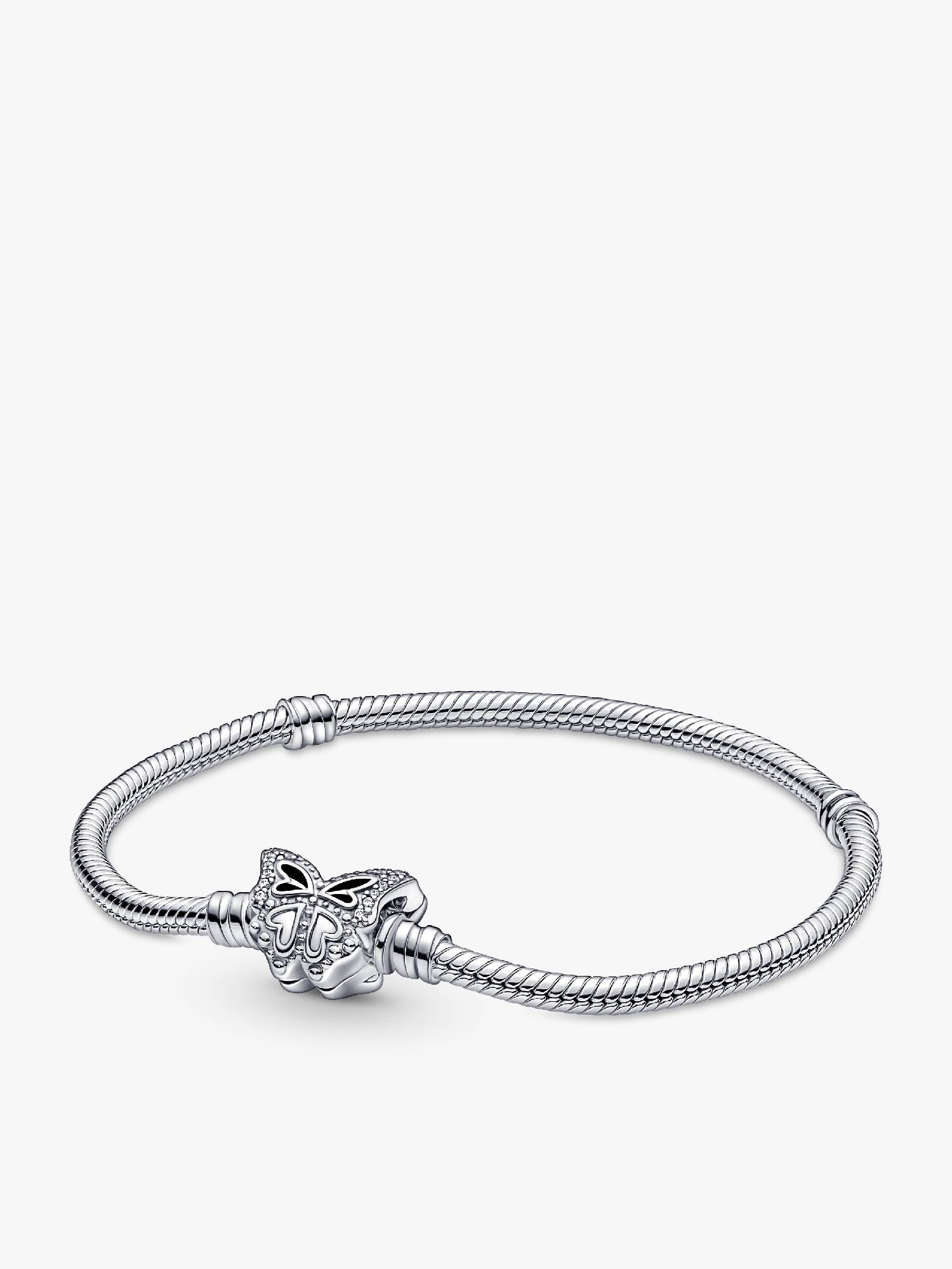 Schlangen-Gliederarmband mit Schmetterling-Verschluss