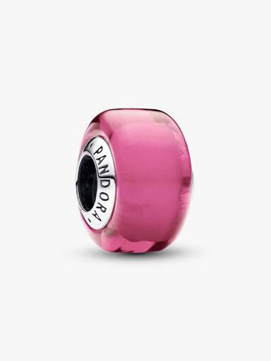 Charm mini in vetro di Murano rosa