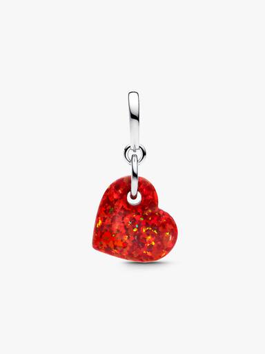 Pendente Cuore Opale Rosso