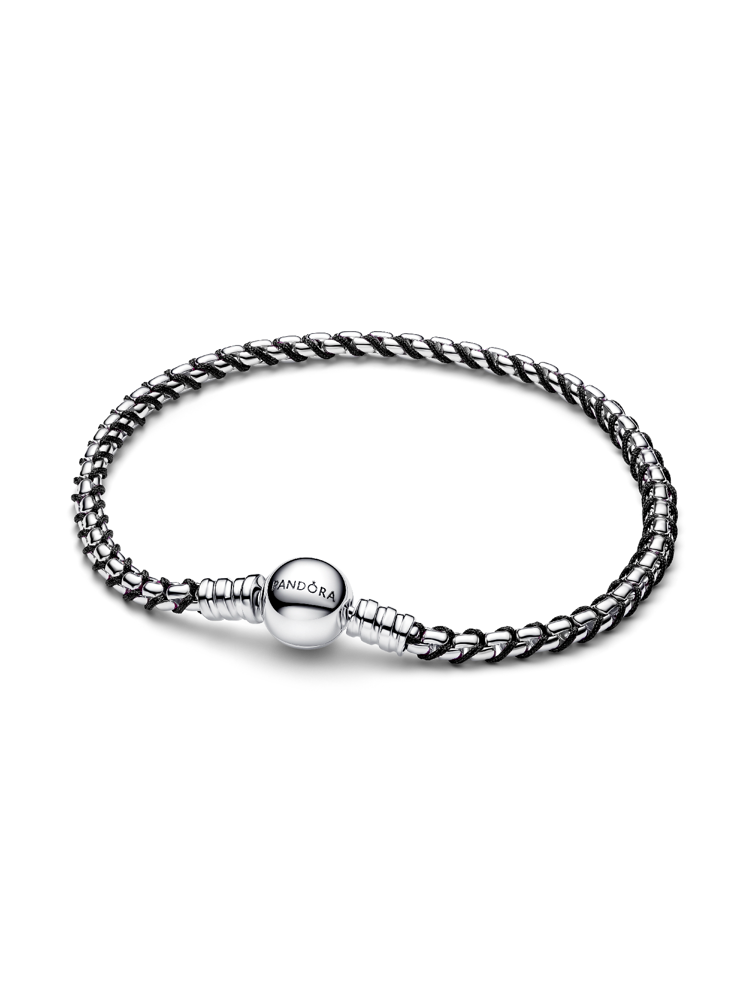 Schwarze Kordel Kastenkette Armband