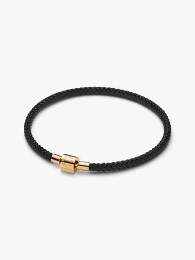 Bracciale con cordino nero scintillante