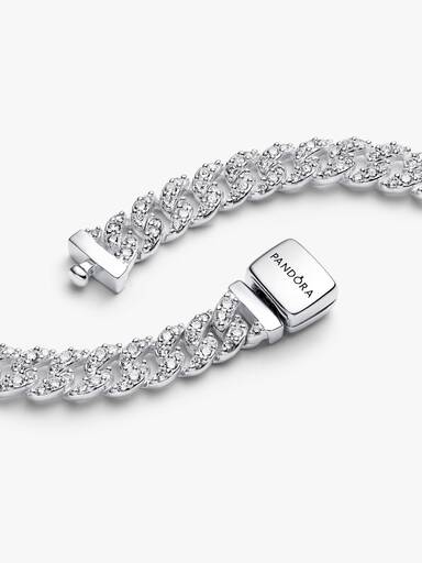 Collana con maglia cubana e pavé