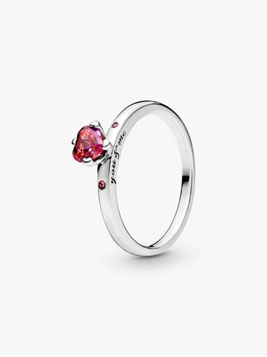 Bague Cœur Rouge Scintillant
