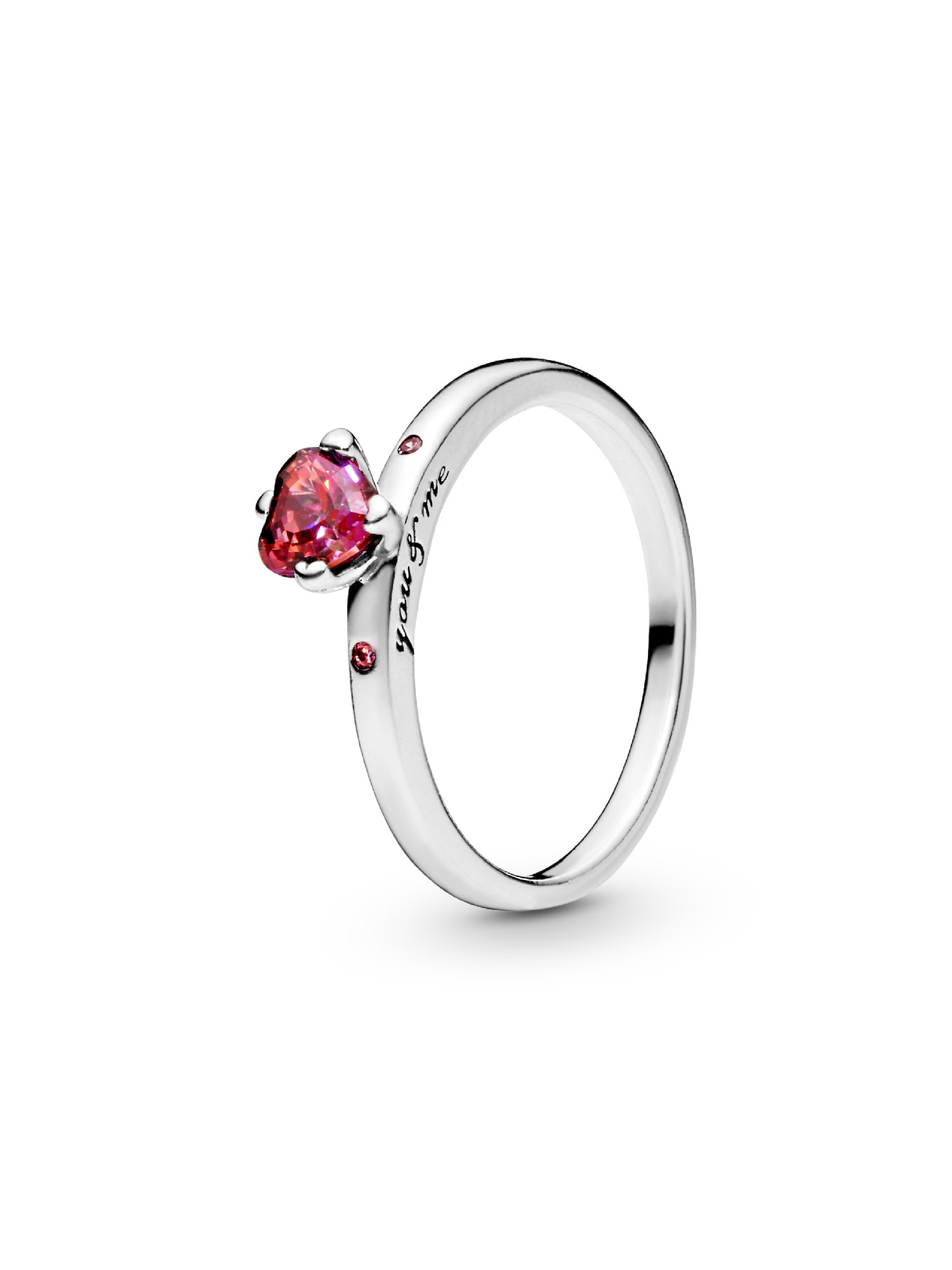 Funkelndes Rotes Herz Ring